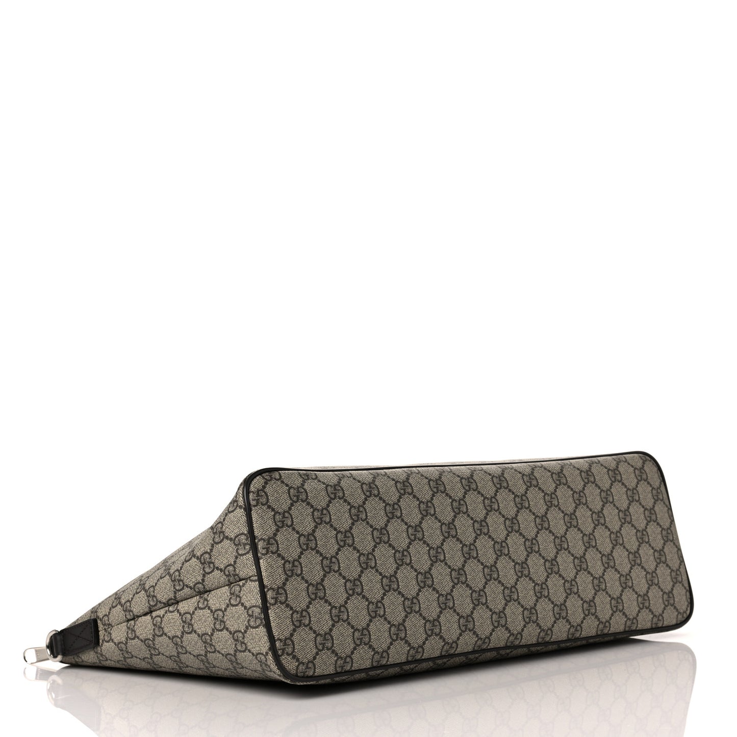 GG Supreme Monogram Medium Zippered Tote Dark Brown