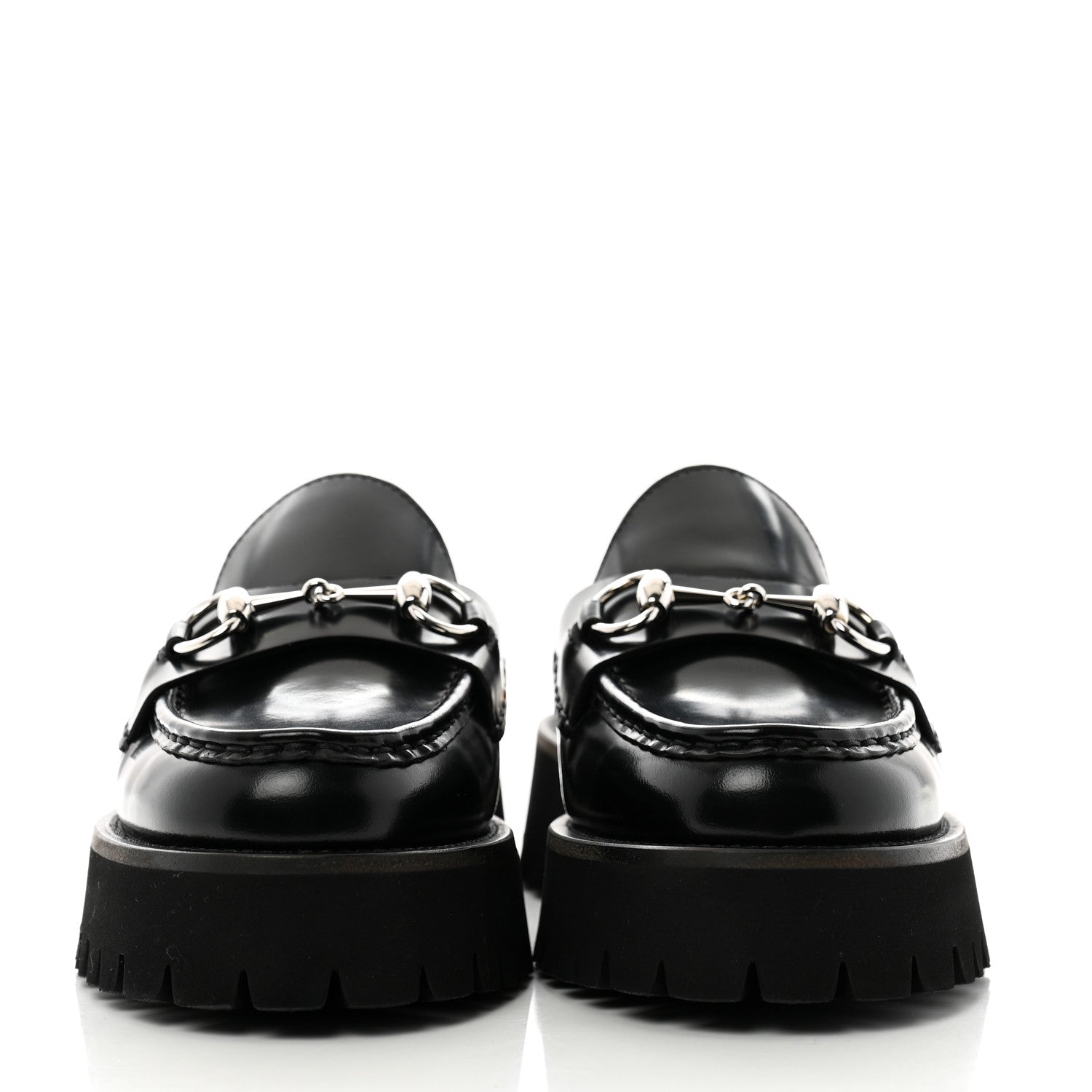 Gucci Magnum Calfskin Womens Horsebit Platform Mules 37.5 Black 3 of 9