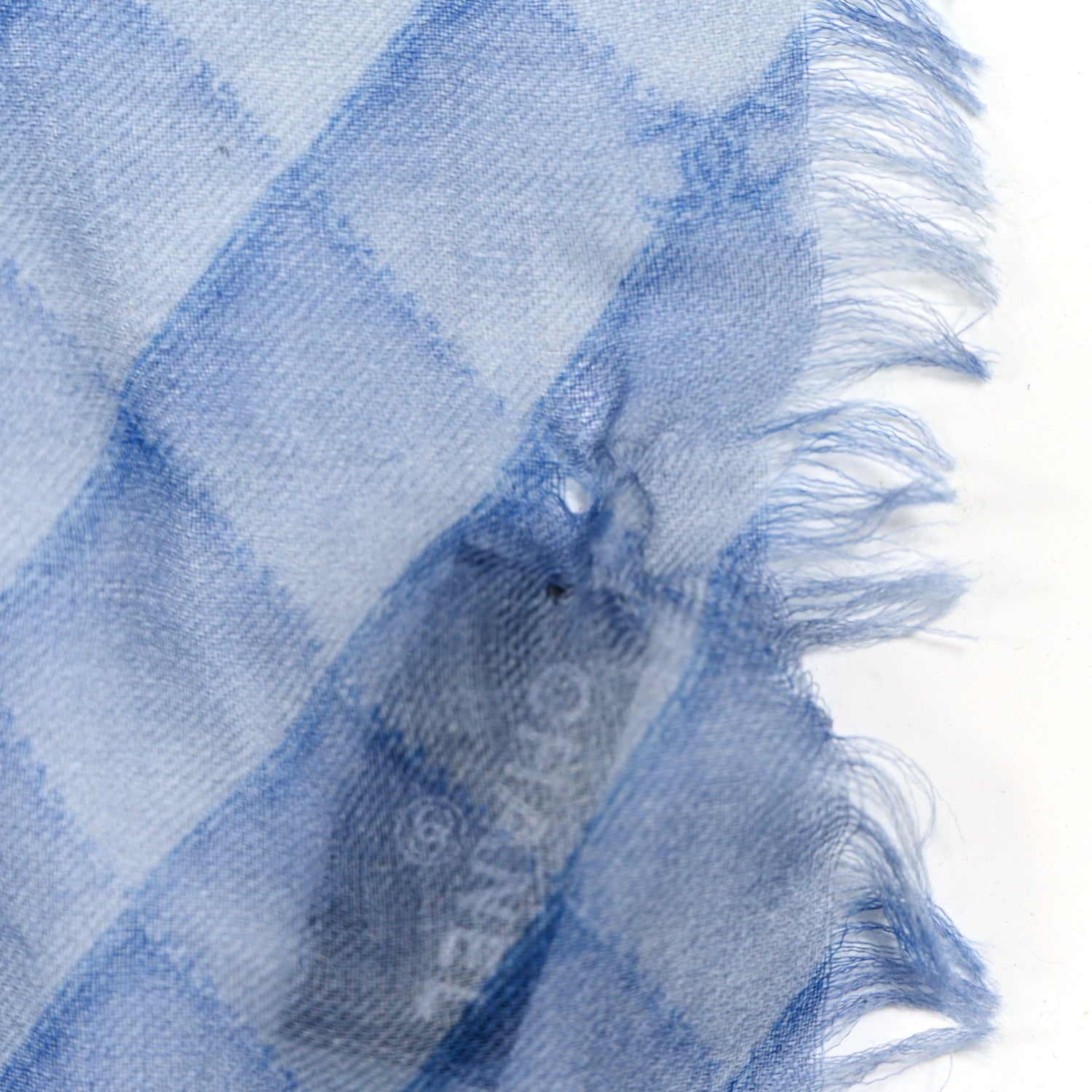 Chanel Cashmere CC Stole Blue 6 of 6
