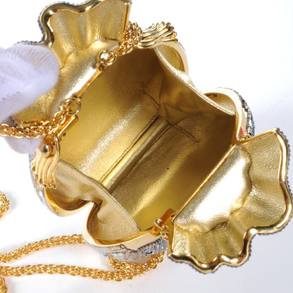 Judith Leiber Swarovski Crystal Igloo Pattern Pouch Minaudiere Evening Bag 8 of 8