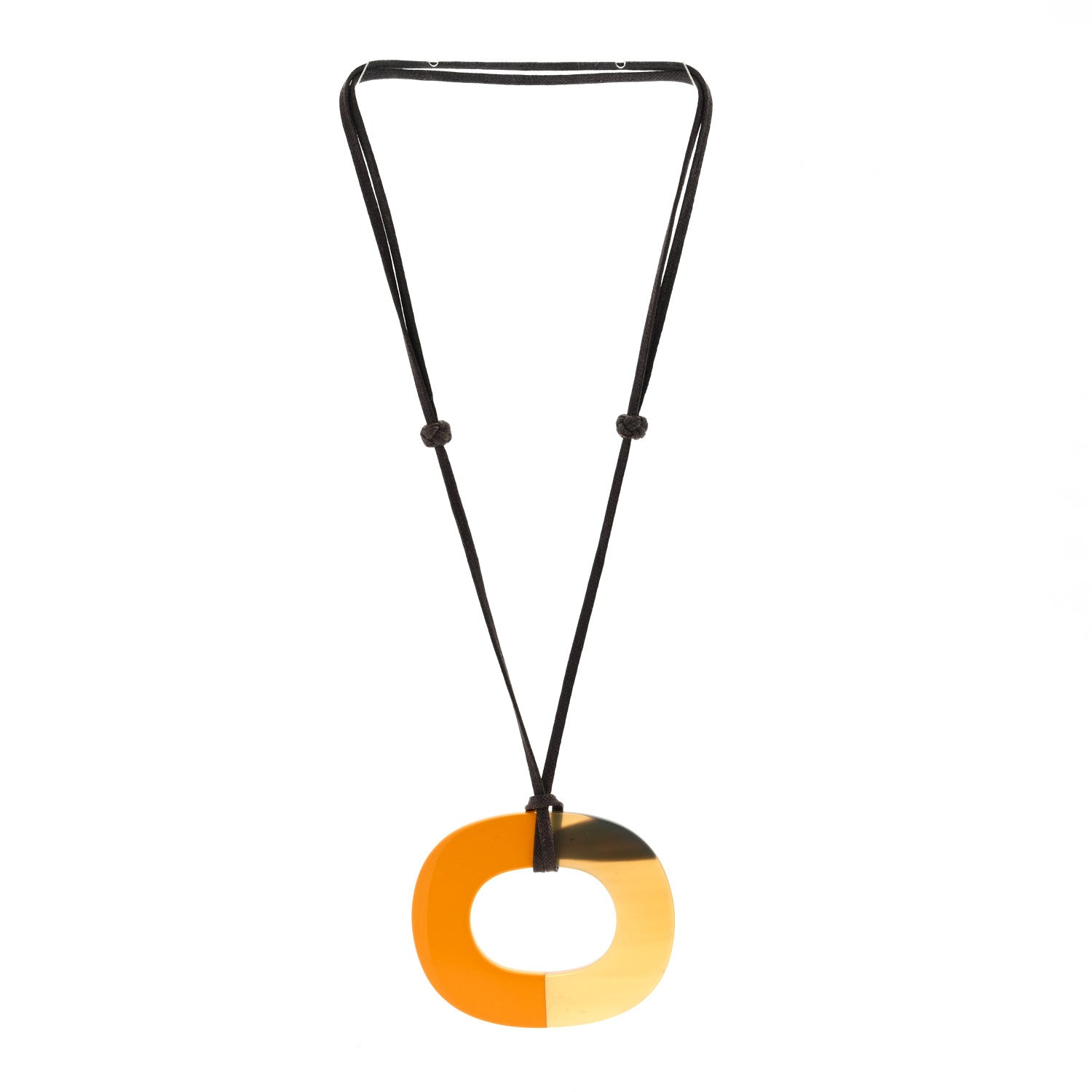 Hermes Lacquered Buffalo Horn Pendant Necklace 2 of 3