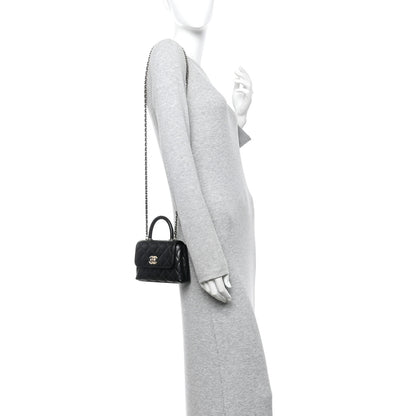 Chanel Caviar Quilted Coco Handle Clutch With Chain Black 2 of 10