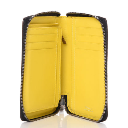 Celine Drummed Calfskin Zip Around Multifunction Wallet Black Citron 5 of 7