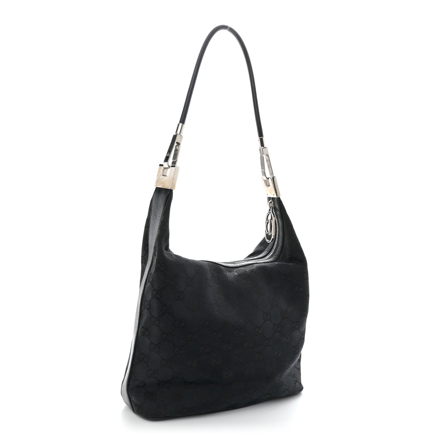 Gucci Monogram GG Small Clasp Hobo Black 2 of 12