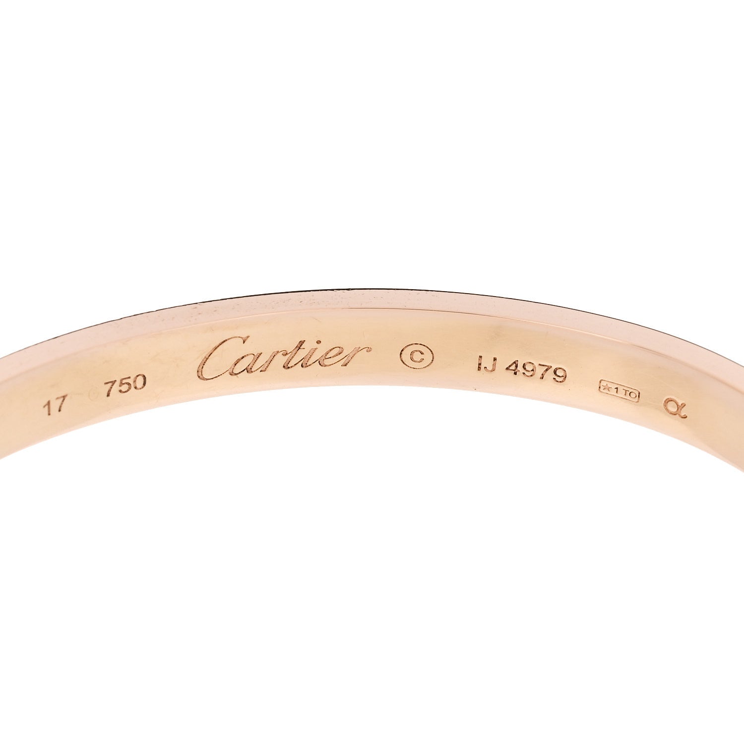 Cartier 18K Pink Gold LOVE Bracelet 17 6 of 9
