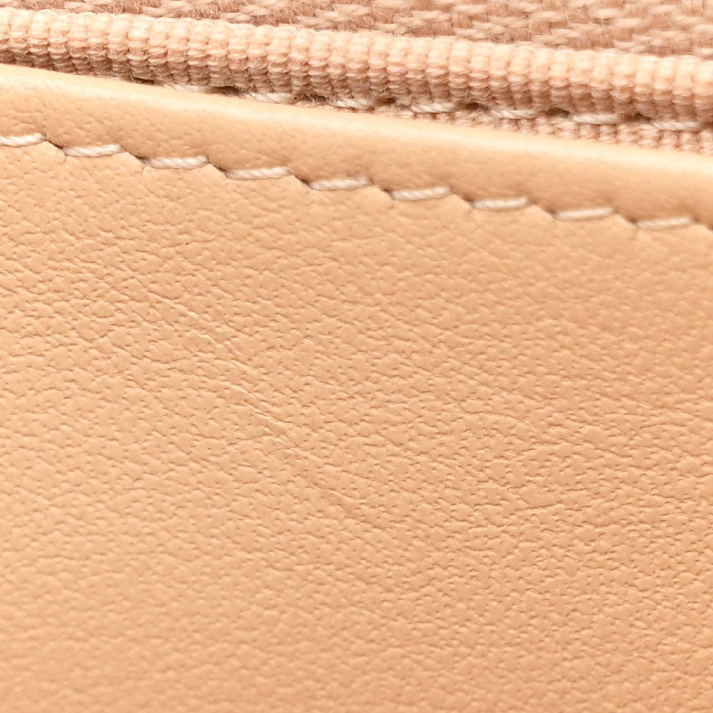 Caviar Quilted Wallet on Chain WOC Beige