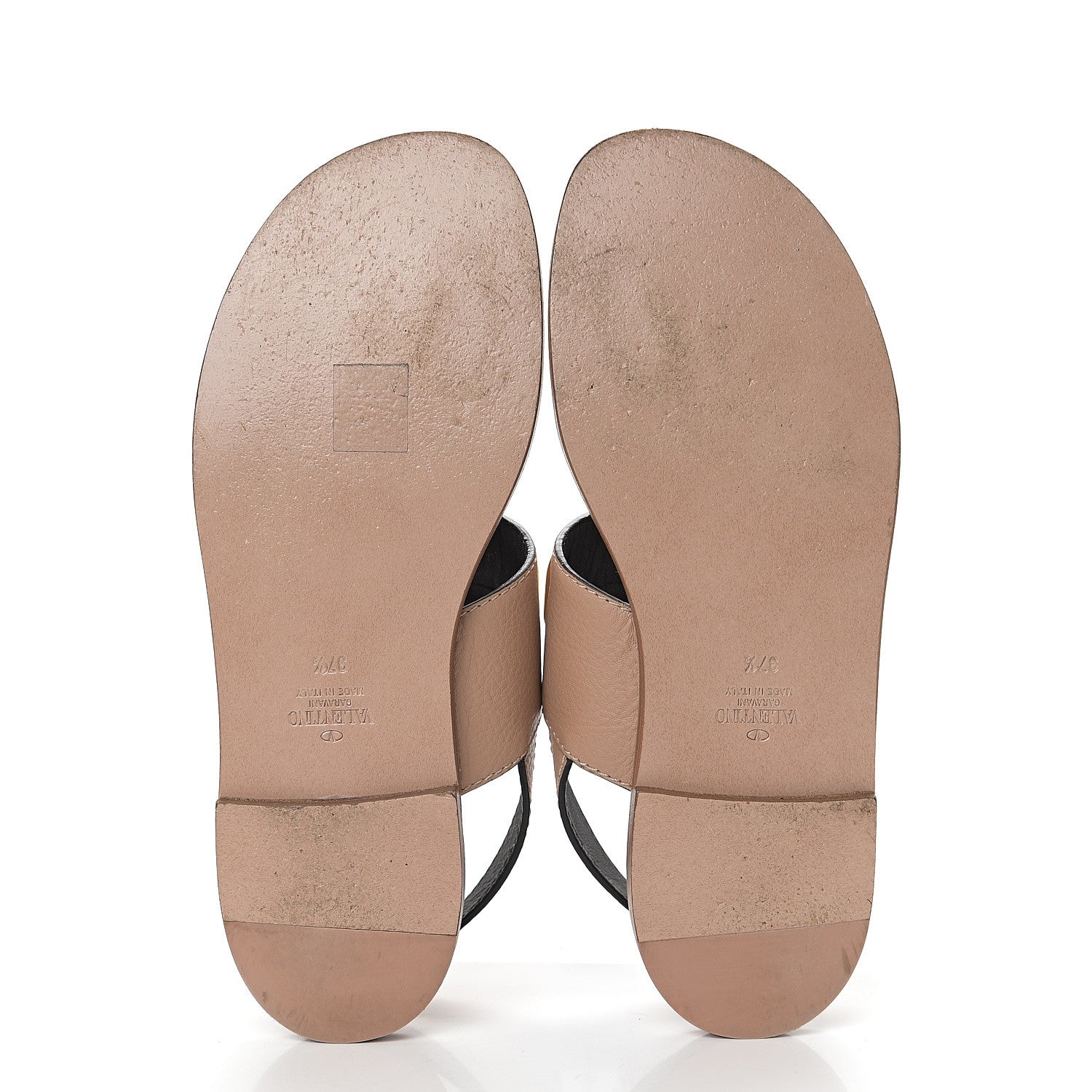 Valentino Garavani Grainy Cowhide Vlogo Slingback Flat Thong Sandals 37.5 Rose Cannelle 5 of 12