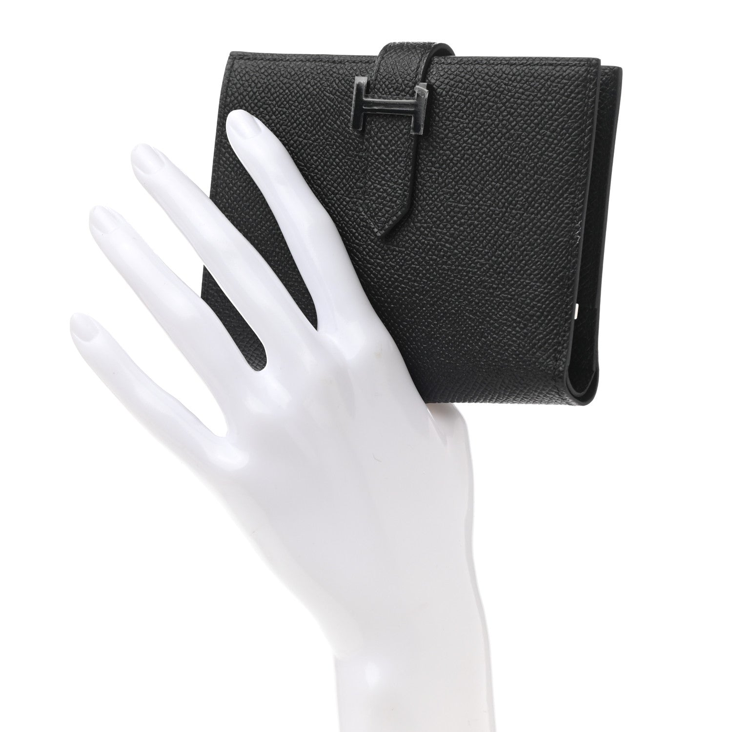 Hermes Epsom Monochrome Bearn Compact Wallet Black 2 of 8