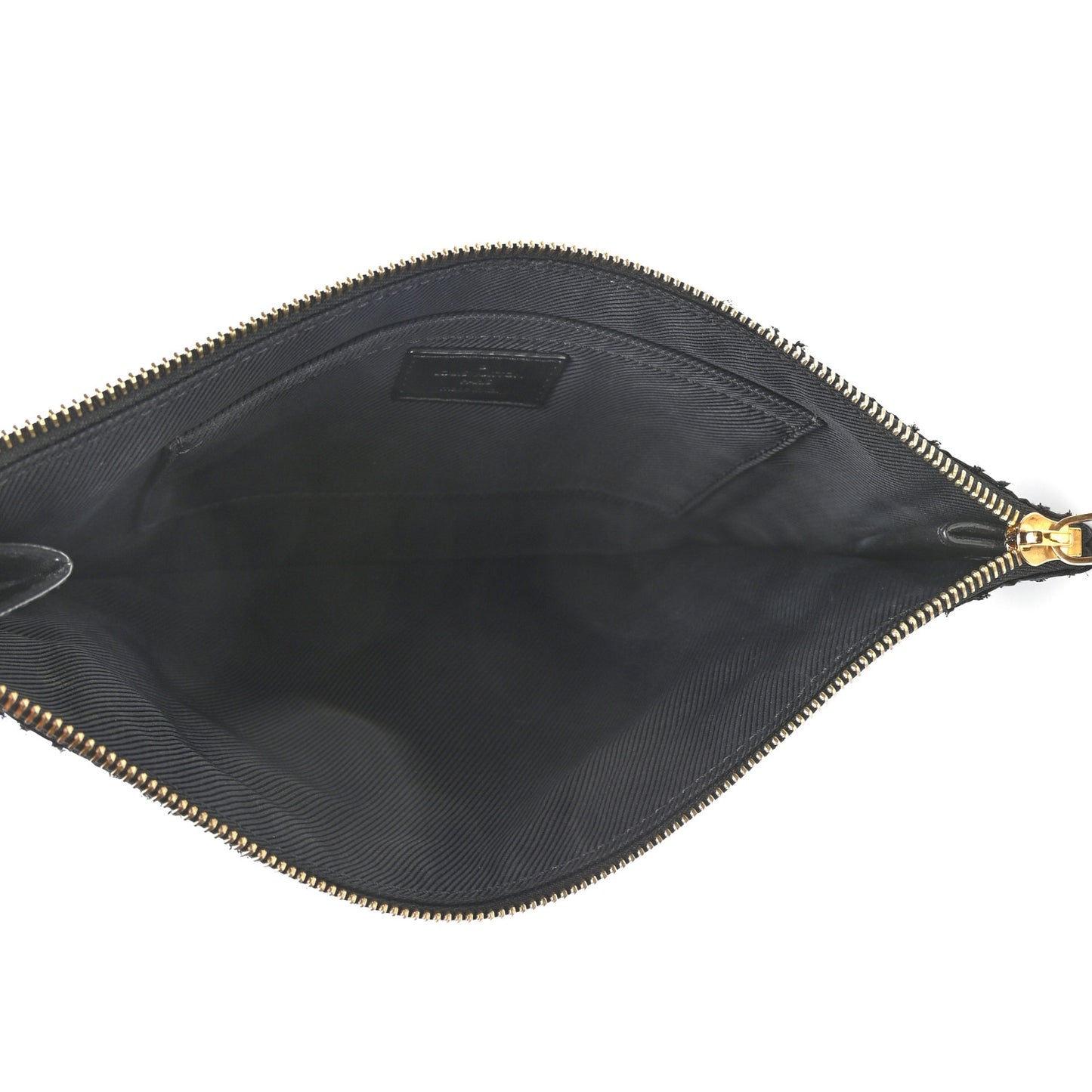Monogram Lurex Flat Zip Pochette Noir