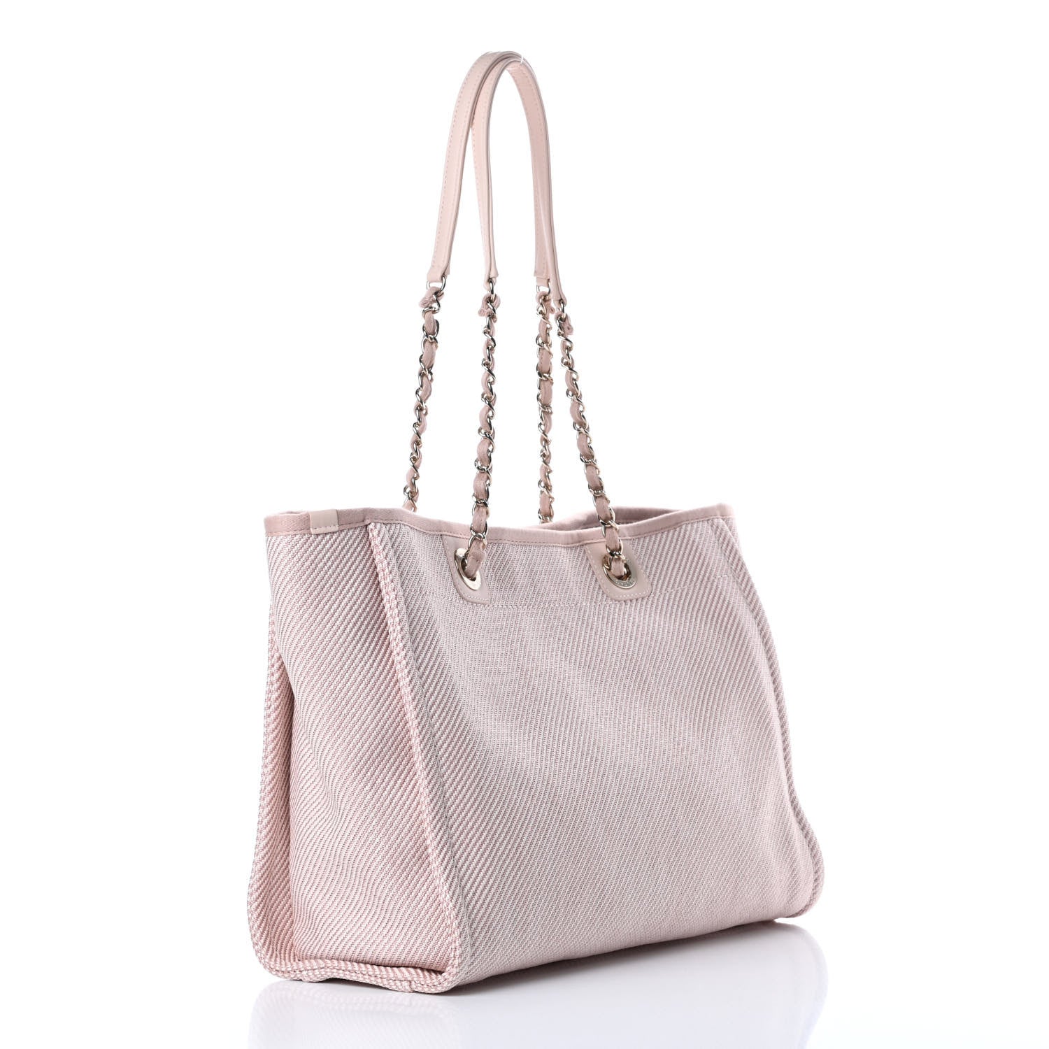 Chanel Mixed Fibers Calfskin Small Deauville Tote Beige 3 of 10