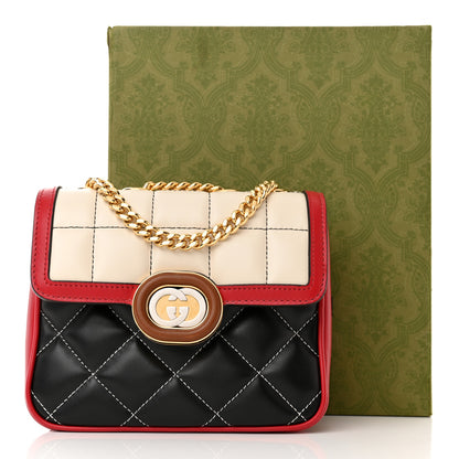 Gucci Calfskin Quilted Mini Deco Shoulder Bag Mystic White Red Black 11 of 11
