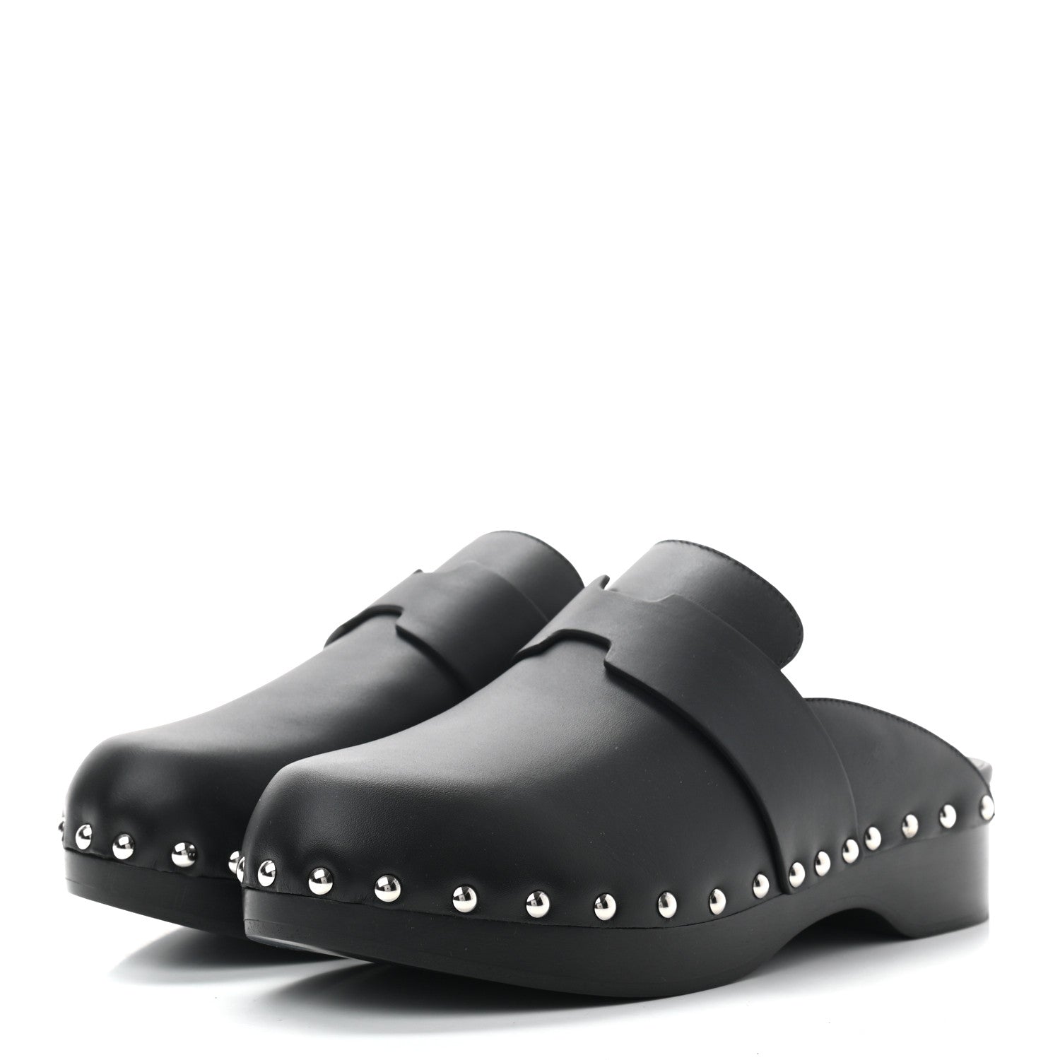 Hermes Calfskin Calya Mules 37 Black 3 of 8