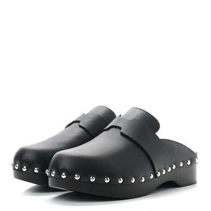 Hermes Calfskin Calya Mules 37 Black 3 of 8