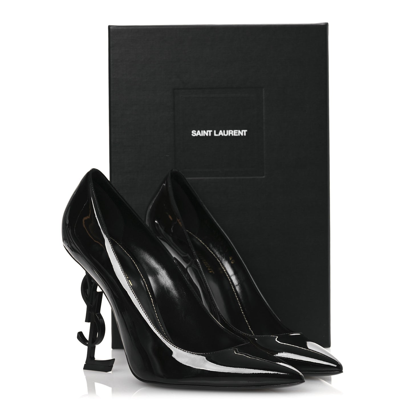 Patent Calfskin Opyum 110 Pumps 40 Black