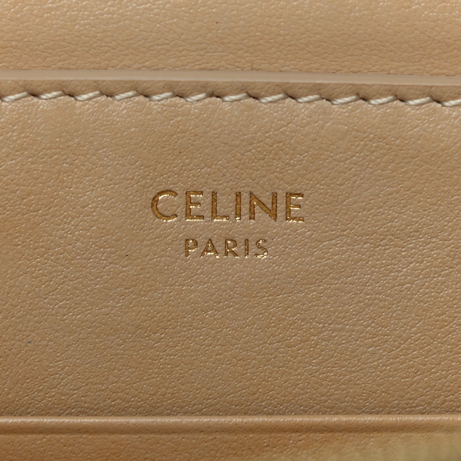 Celine Calfskin Quilted Zip Pouch Nude 6 of 8