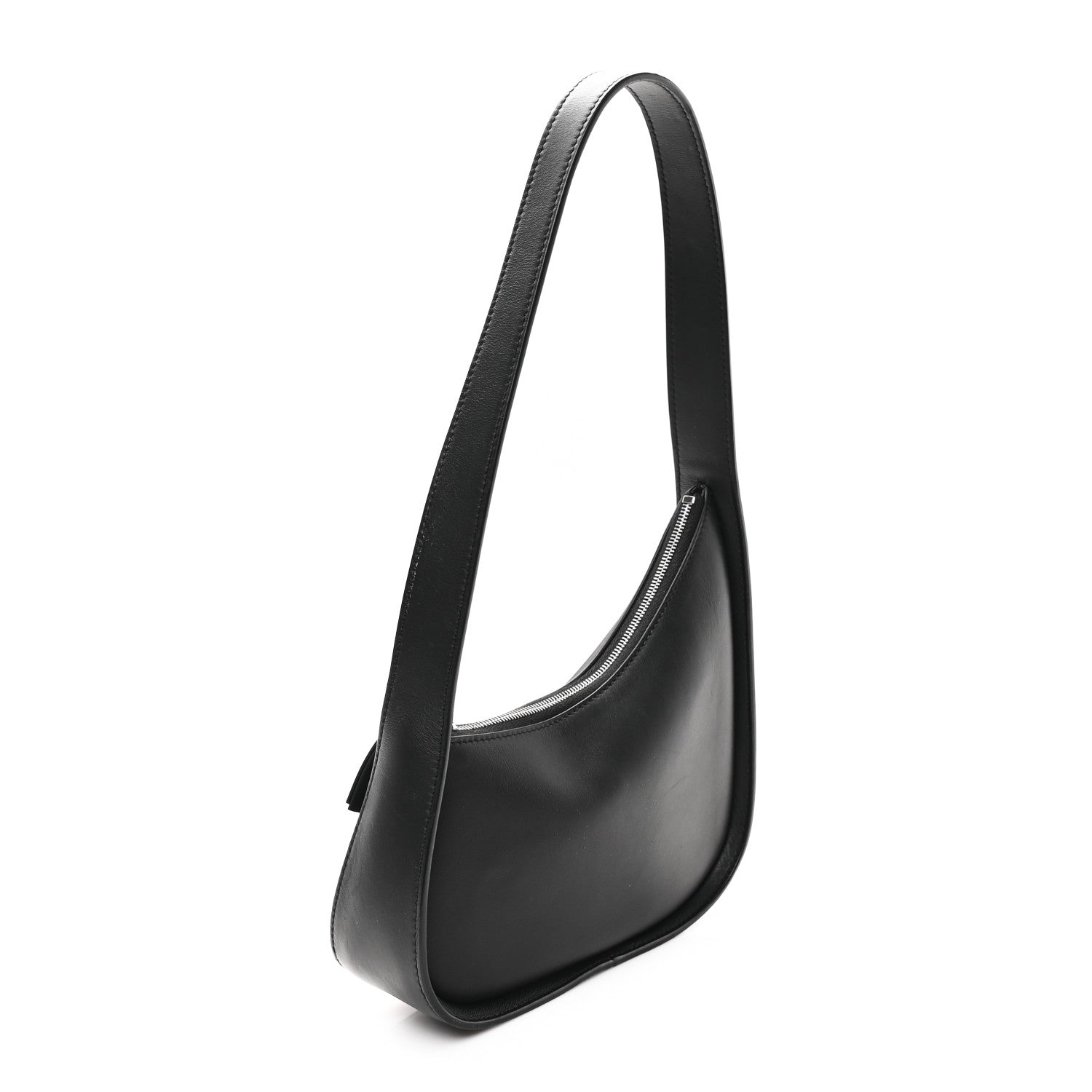The Row Smooth Calfskin Half Moon Shoulder Bag Black 3 of 12