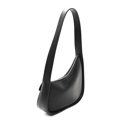 The Row Smooth Calfskin Half Moon Shoulder Bag Black 3 of 12