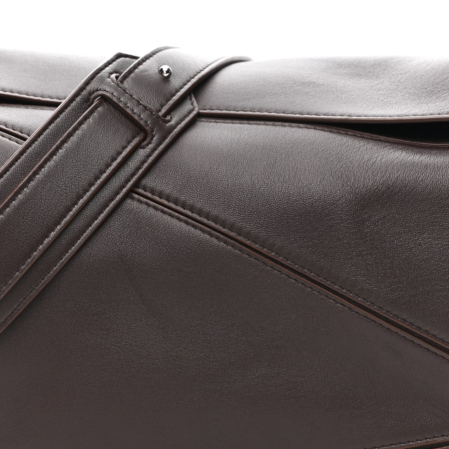 Nappa Lambskin Large Featherlight Puzzle Bag Dark Chestnut