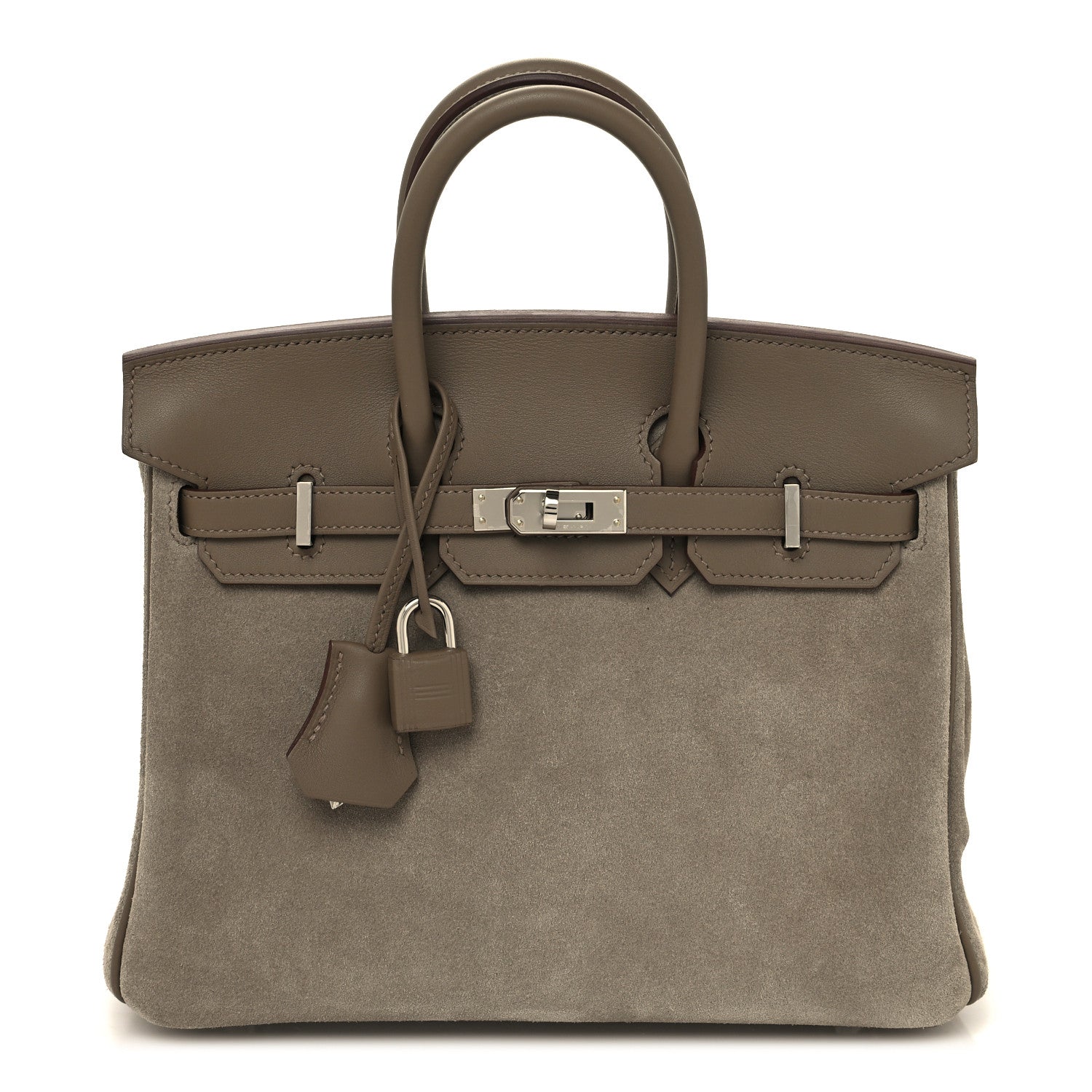 Hermes Veau Doblis Swift Grizzly Birkin 25 Etoupe 1 of 12