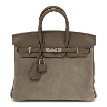 Hermes Veau Doblis Swift Grizzly Birkin 25 Etoupe 1 of 12