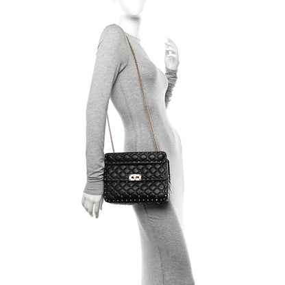 Valentino Garavani Nappa Medium Rockstud Spike Shoulder Bag Black 2 of 9