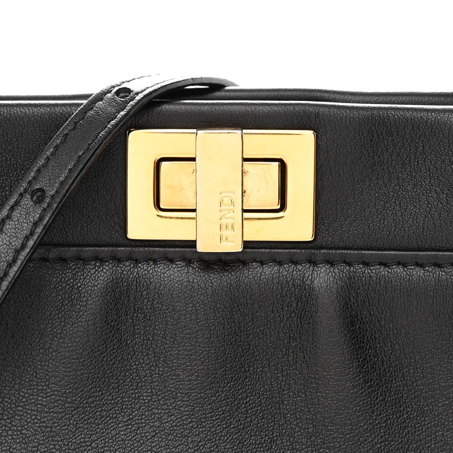 Fendi Nappa Mini Peekaboo Iconic Satchel Black 9 of 11