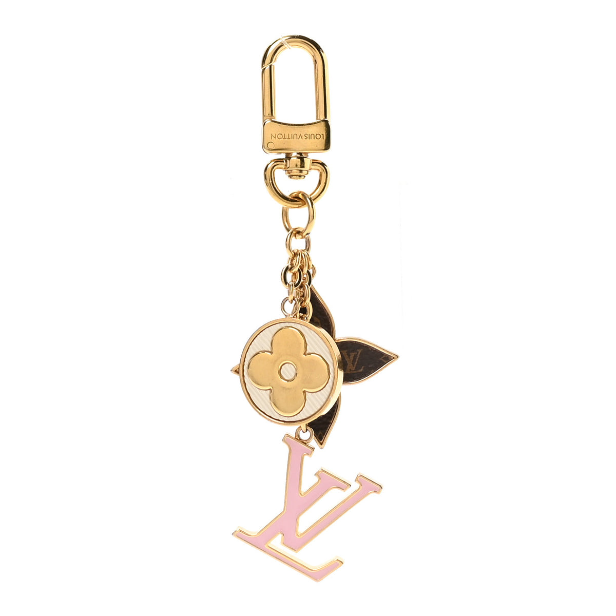 Metal Monogram Epi Spring Street Bag Charm Key Holder Gold