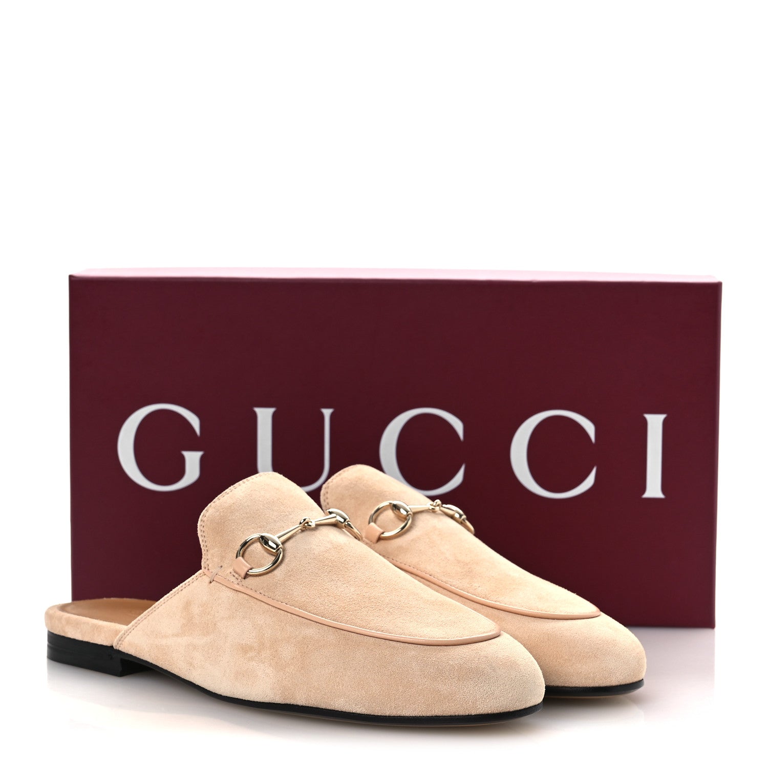 Gucci Suede Granada Kid Womens Princetown Slippers 38 Rose Dust 11 of 11