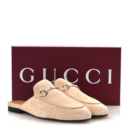 Gucci Suede Granada Kid Womens Princetown Slippers 38 Rose Dust 11 of 11