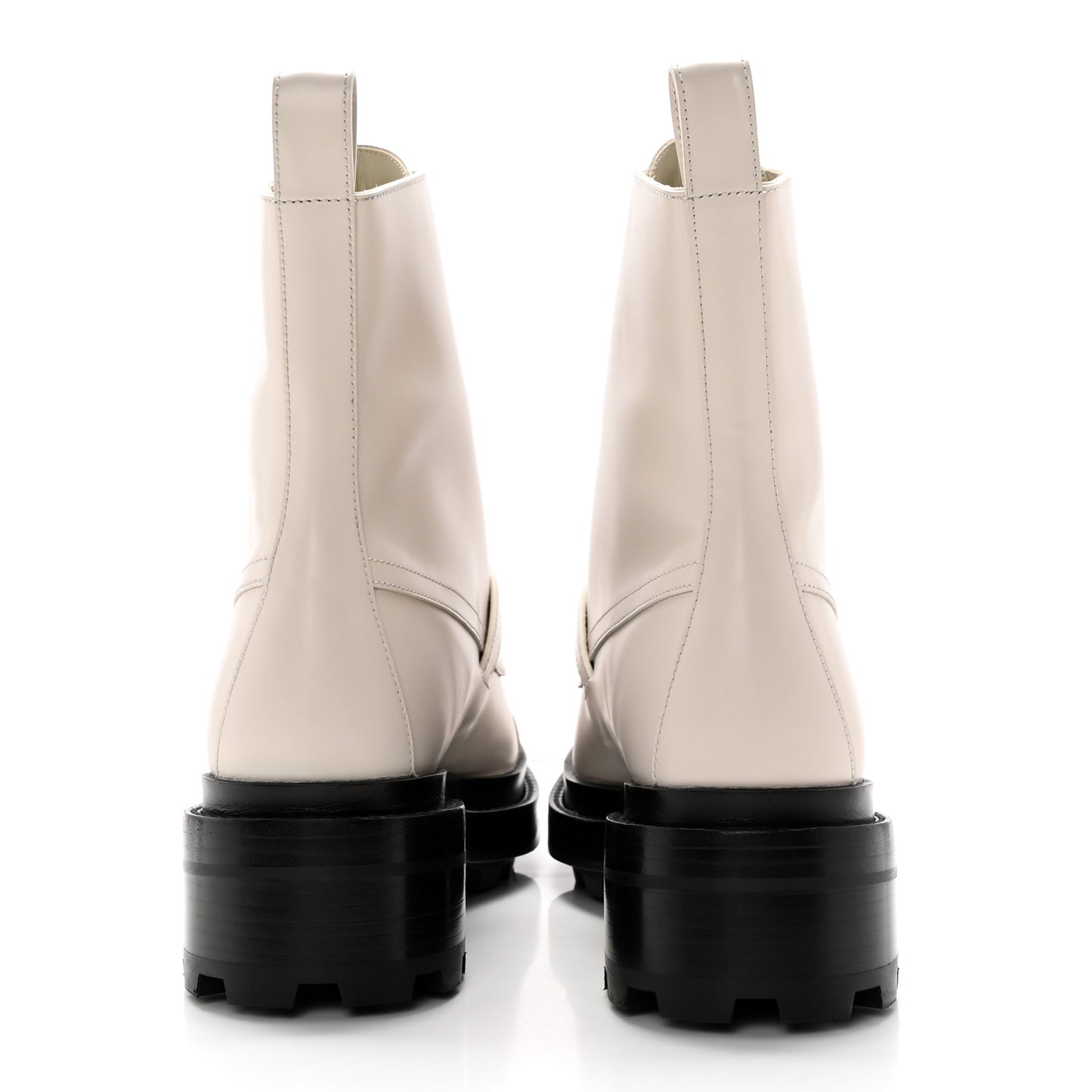 Glossed Calfskin Funk Ankle Boots 38.5 Beige Glaise