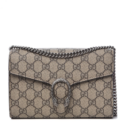 Gucci GG Supreme Monogram Mini Dionysus Chain Wallet Beige Vulcanic Red 1 of 11
