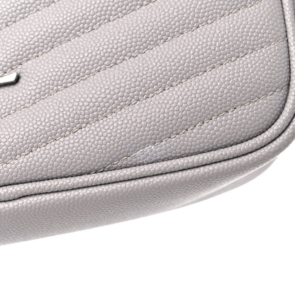 Saint Laurent Grain De Poudre Matelasse Monogram Mini Lou Camera Bag Granite 11 of 11
