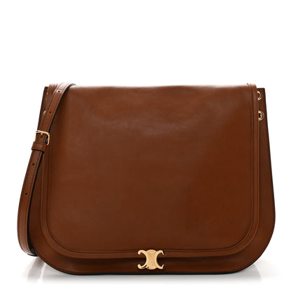 Celine Shiny Lambskin Soft Triomphe Besace Bag Soft Tan 1 of 9