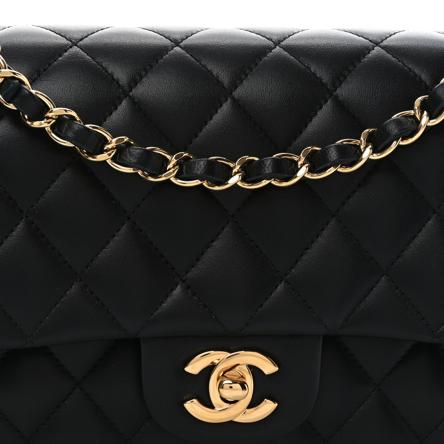 Chanel Lambskin Quilted Medium Double Flap Black 8 of 11