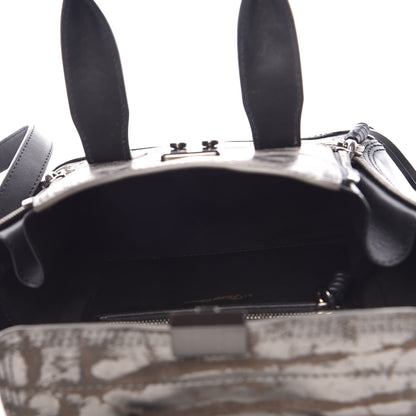 3.1 Phillip Lim 3.1 Metallic Calfskin Shark Embossed Mini Pashli Satchel Black Gunmetal 5 of 10