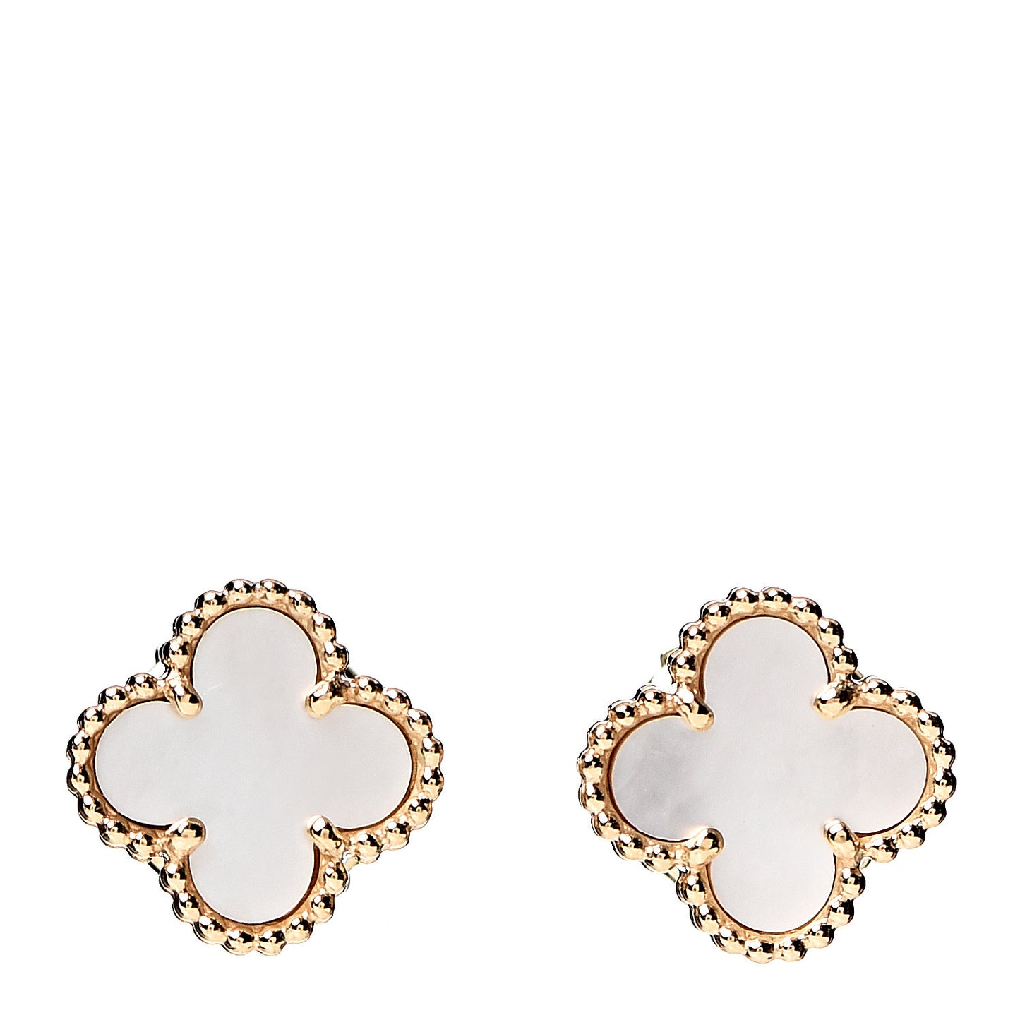 18K Yellow Gold Mother of Pearl Sweet Alhambra Earrings