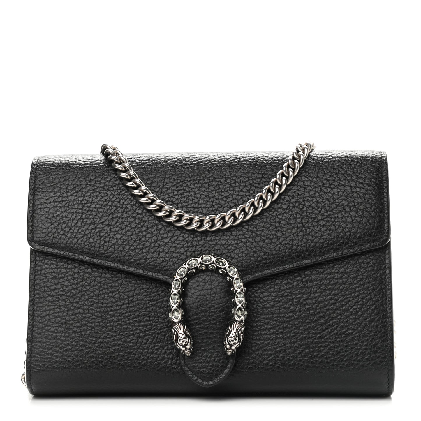 Calfskin Mini Dionysus Chain Wallet Black