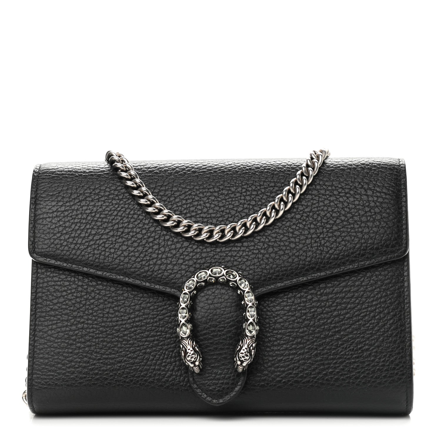 Gucci Calfskin Mini Dionysus Chain Wallet Black 1 of 10