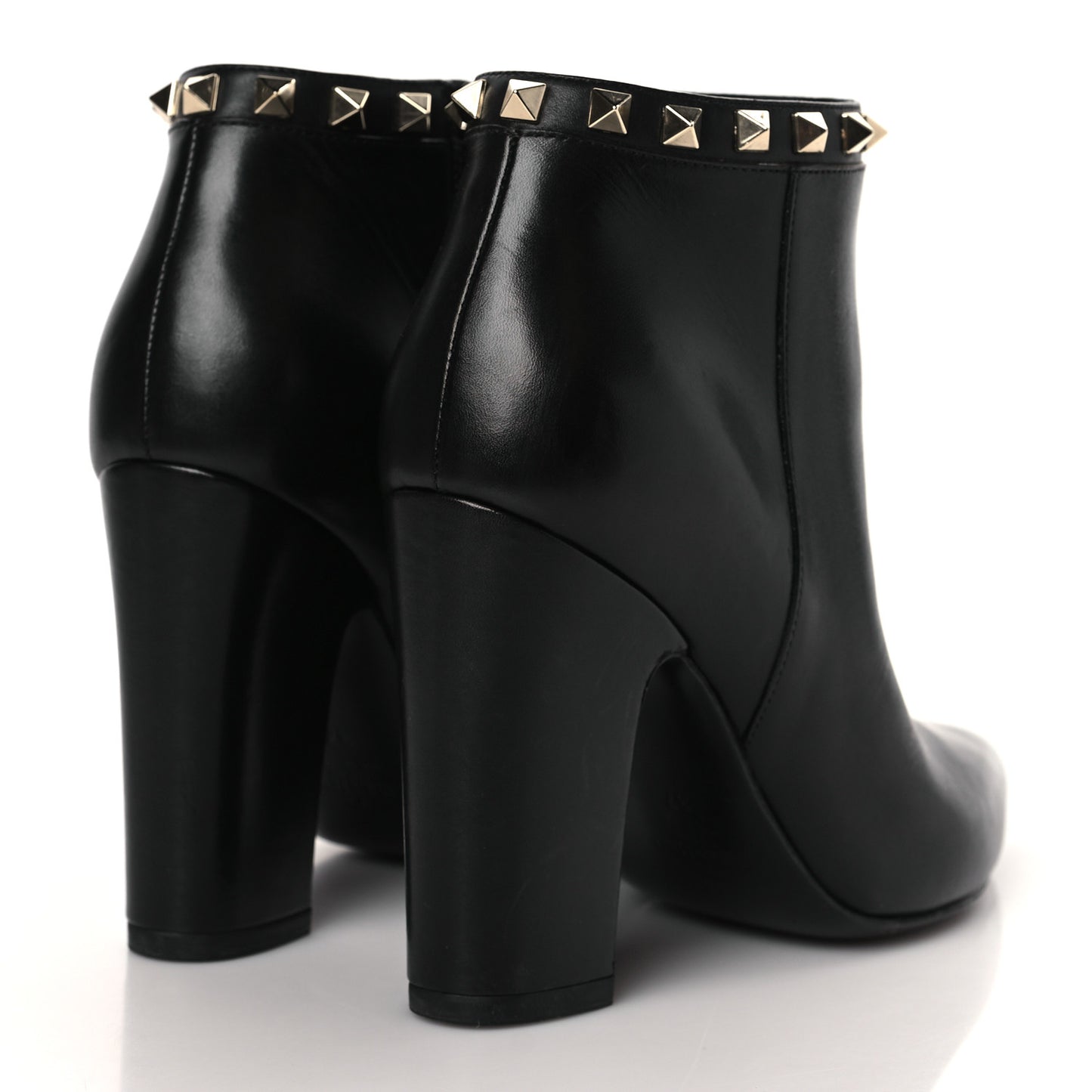 Calfskin Rockstud 100mm Ankle Boots 37 Black