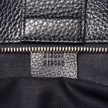 Gucci Calfskin Large Bamboo Shopper Tote Black 7 of 9