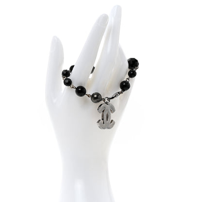 Chanel Ruthenium Pearl Beaded CC Bracelet Black 2 of 7