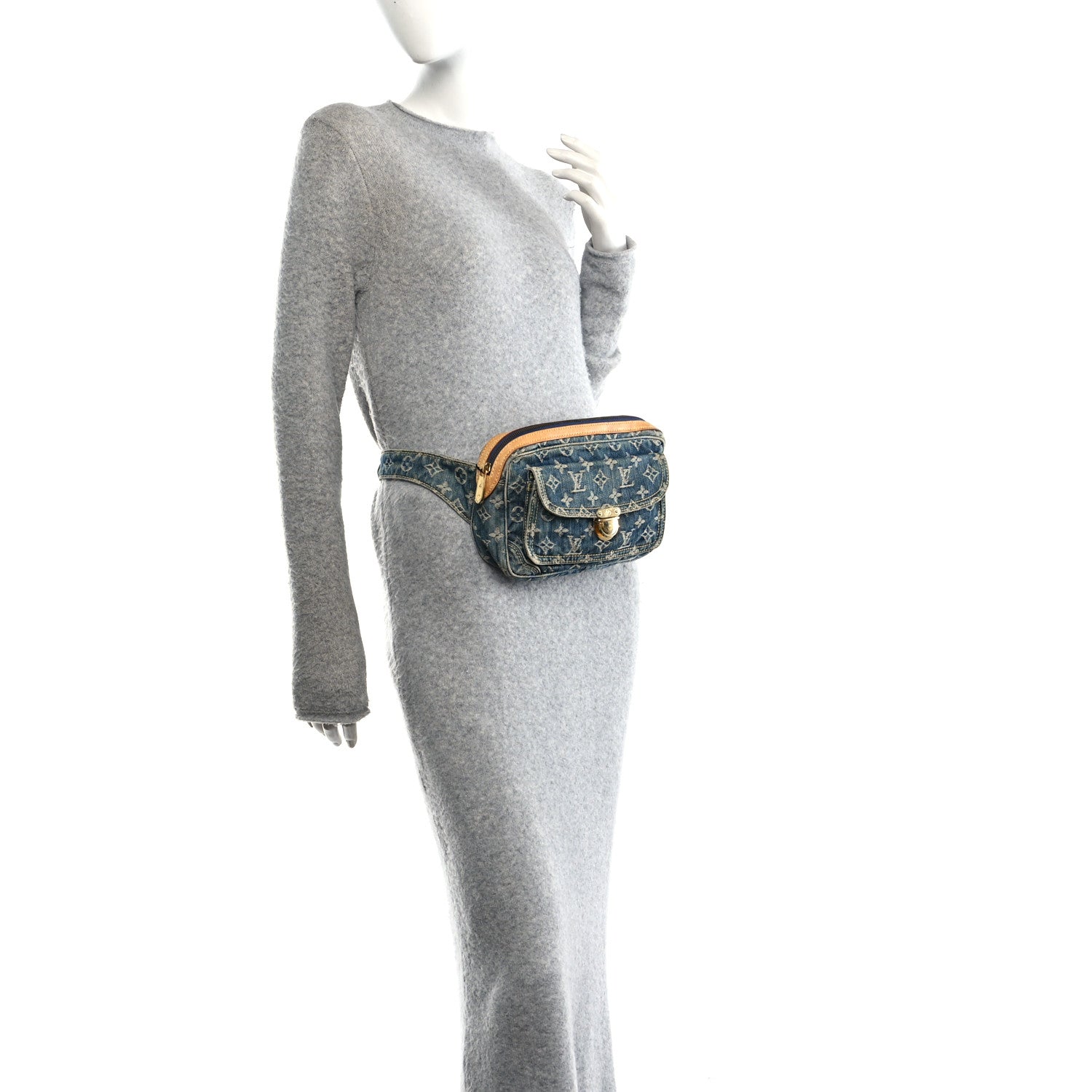 Louis Vuitton Monogram Denim Bum Bag Blue 2 of 8