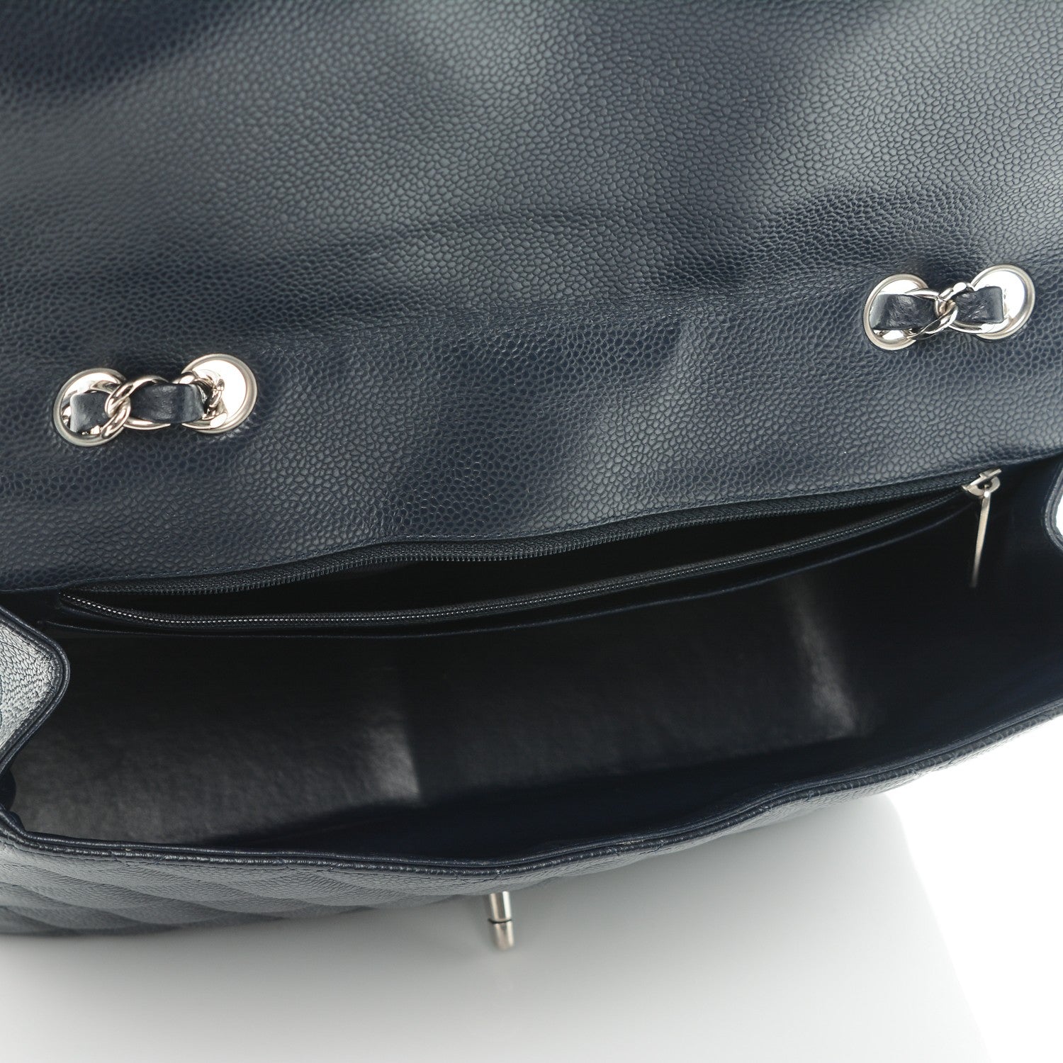 Chanel Caviar Jumbo Single Flap Navy Blue 5 of 8