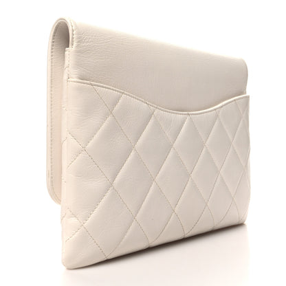 Chanel Goatskin Quilted Timeless CC Clutch White 3 of 13