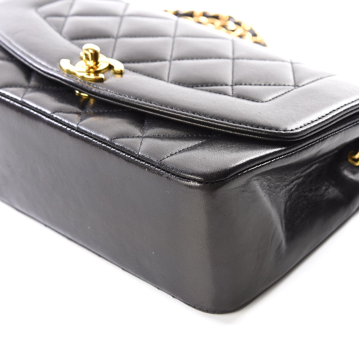 Lambskin Quilted Small Single Flap Black