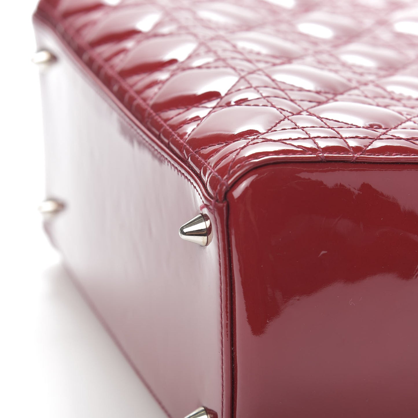 Patent Cannage Medium Lady Dior Burgundy Red