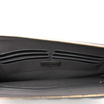 Chanel Caviar Quilted Large Flap Zip Clutch Grey 5 of 9
