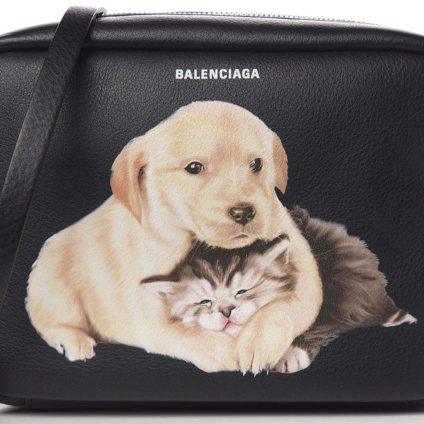Calfskin Puppy And Kitten S Everyday Camera Bag Black