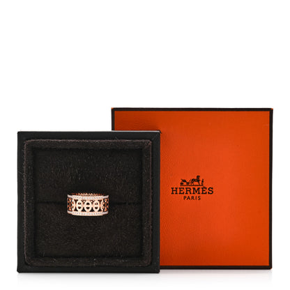 Hermes 18K Rose Gold Diamond PM Chaine d'Ancre Divine Ring 51 5.75 5 of 5