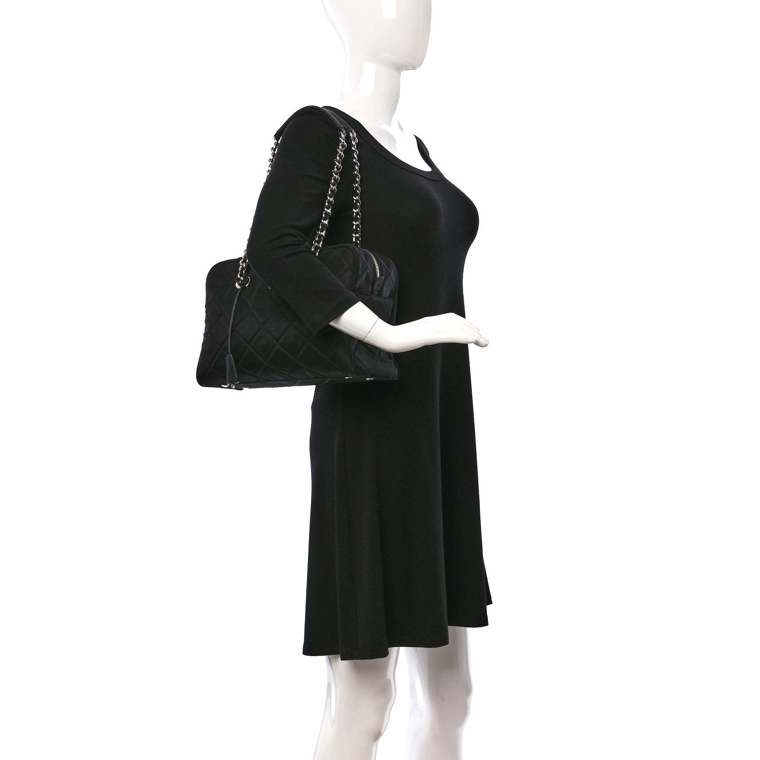 Prada Nylon Tessuto Impuntu Quilted Shoulder Bag Black 2 of 10